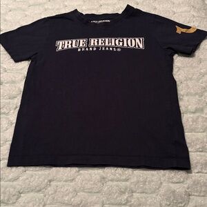 True Religion Navy Tee with Yellow Logo